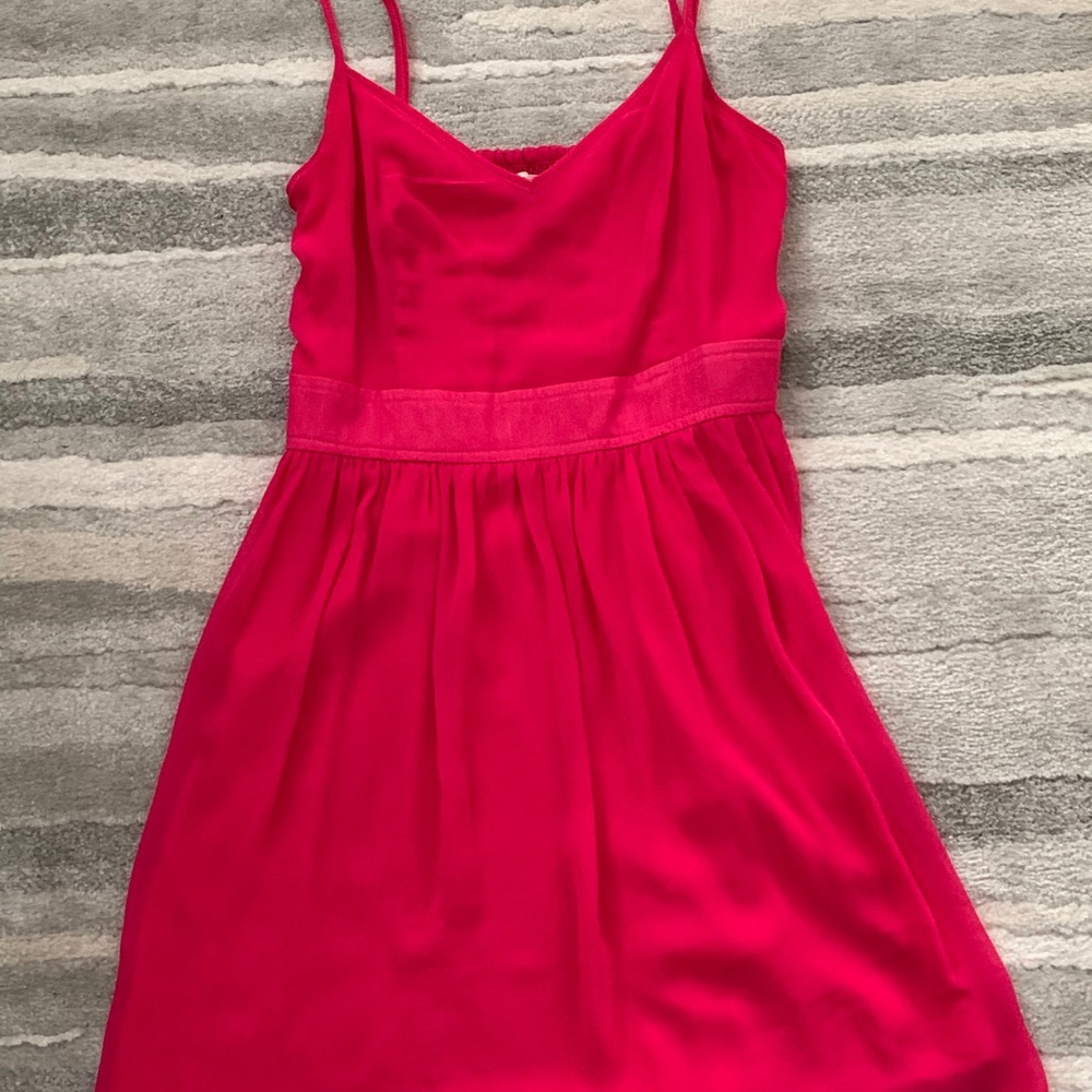 Short Hot Pink Summer dress. Spaghetti strap